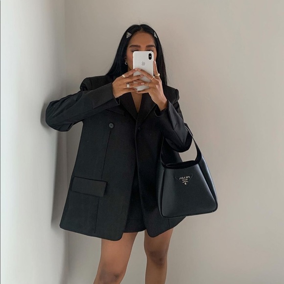 Zara Limited Edition Satin Blazer - Black - Picture 7 of 12